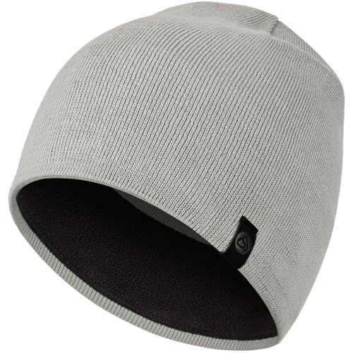 AOPREL Mütze Herren Winter, Baumwolle Mütze Damen, Weich Bequem Strickmütze Herren, Warme Fleece Beanie Mütze, Winddichte Wintermütze Unisex Laufmütze (Hellgrau)