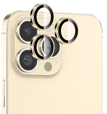 Eagle Eye Kamera-Schutzfolie für iPhone 14 Pro & iPhone 14 Pro Max – Gold– Passgenauer Linsenschutz aus gehärtetem Glas, kratzfest & farblich abgestimmt