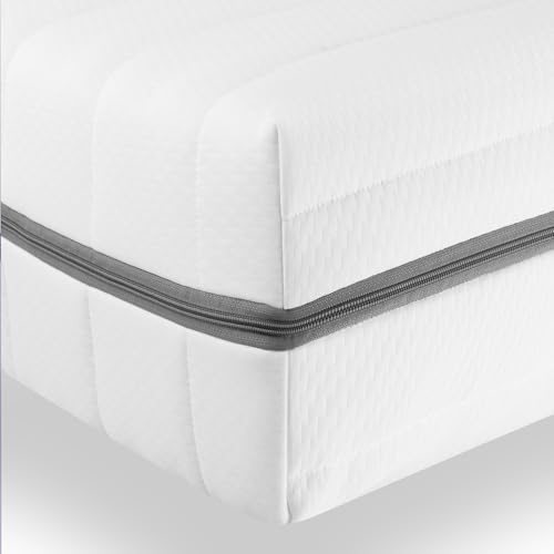 Sleepneo Matratze 100x200 cm - Ergonomische 7 Zonen Kaltschaummatratze Höhe 18cm - 2in1 Matratzen Härtegrad H2 & H3 - Bequemer Atmungsaktiver Bezug mit 4-seitigem Reißverschluss