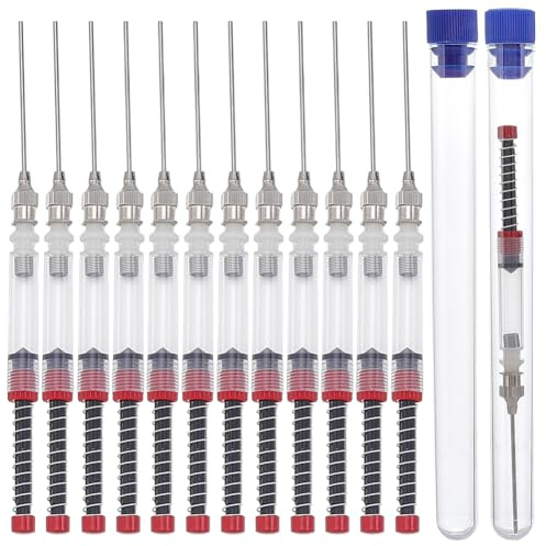 WEBEEDY 12 Pieces Fountain Pen Ink Syringe Fillers with 2 Storage Tubes, Spring Converter for Refilling Ink Cartridges and Fountain Ink Converters, for School Office, 3.4mm Caliber Fit for Most Pens
