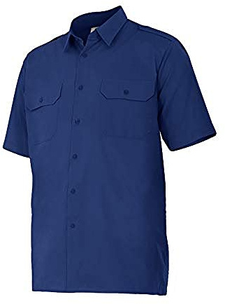Velilla 532; Camisa manga corta con galoneras; color Azul Marino; Talla XXL
