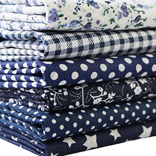 6 Stück Baumwolle Stoffen Patchwork Nähen DIY Kreative Ideen Gedruckt Baumwollgewebe Stoffpaket 50cm * 50cm Baumwolltuch (Art-1, 50 x 50 cm)