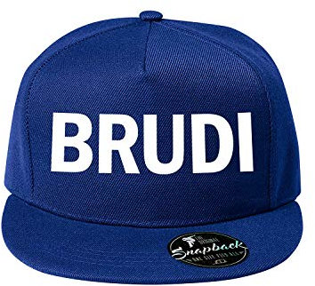 OwnDesigner BRUDI Baseball Cap - Unisex Mütze, Kappe für Herren und Damen, einfarbige Basecap, rundum geschlossen (407-Cap5P-4Blau)