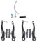 Dilwe 2 Paar V-Brake Set, Fahrrad Bremssatz Mountainbike Fahrrad V Bremsbelag Aluminiumlegierung Vorne und Hinten V Bremssattel Satz (2 Paare)