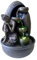 Innenbrunnen Wasser Wasser Wasser Kaskade Buddha Statue Abnehmbares farbenfrohes LED-Licht, Lucky Fountain mit geschlossenem Stromkreis, H 40cm-Krishna Zen'light