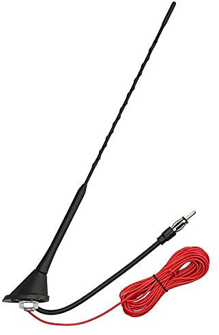 Audioproject A283 - Universal Auto-Antenne 40cm mit Fuß 16V Antennen-Stab + Verstärker KFZ Dach Auto-Radio kompatibel für VW Golf 4 5 6 Passat Polo Audi Opel Corsa Astra Ford BMW Mini Seat Skoda