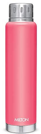 Milton Isolierte Wasserflasche, 750 ml, Edelstahl, doppelwandig, für heiße und kalte Getränke, auslaufsicher, einfacher Schraubdeckel, Büro, Fitnessstudio, Elfin 750 Pink