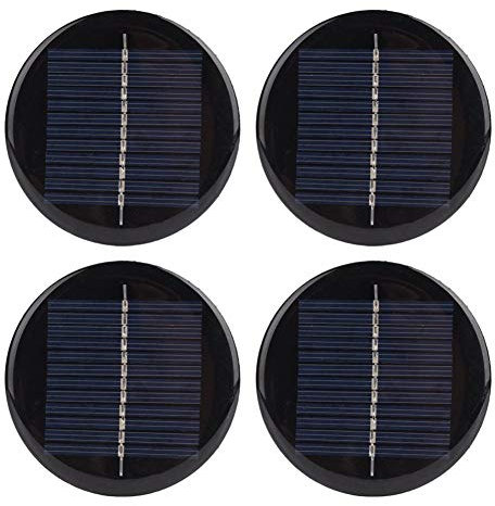 Panel de células solares de 4 piezas, panel de batería solar redonda de 6V 80MM de diámetro Panel de energía solar de silicio policristalino estable al aire libre portátil estable