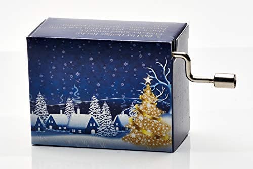 Spieluhr mit dem beliebten WeihnachtsliedLeise rieselt der Schnee (Kurbelwerk, Mini-Drehorgel, Spieldose, Musik Box) schönes Geschenk im kunstvoll bedruckten Karton mit abgedruckten Liedstrophen