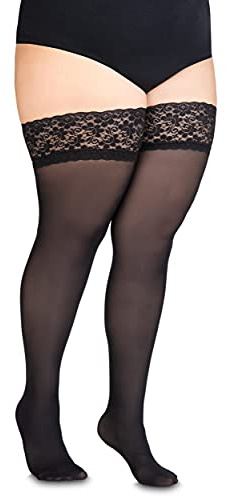 Annes style Truss 60 Denier Femme Tenue en Microfibre Bas avec Dentelle Haute Opaque Lingerie Bonneterie Top Silicone