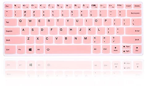 MMDW English Silicone Keyboard Cover for Lenovo Yoga C940 C740 14 |Yoga C930 930 920 13.9 |for Lenovo Flex 14 14 |Yoga 720 720S 730 13.3 |Yoga 730 15.6 |Yoga 720 12.5,Pink