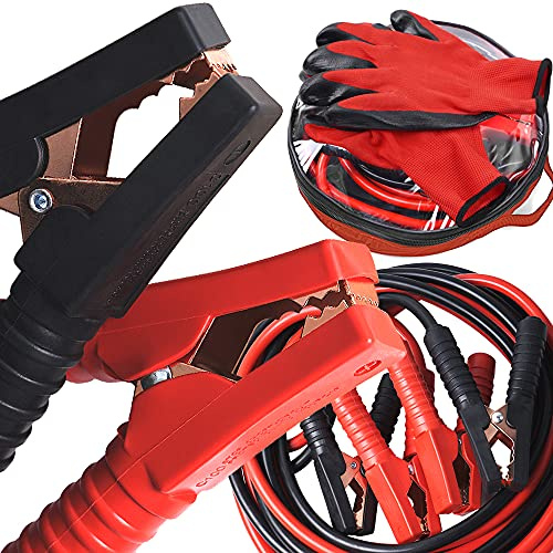 MIKKUPPA Jump Leads 3m 800AMP Jumper Cable,Heavy Duty for 6V, 12V and 24V | Professional Car Van Battery Booster Cables with Gloves and Storage Bag