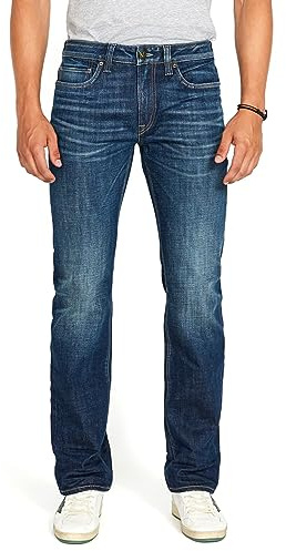 Buffalo David Bitton mens Relaxed Straight Driven Jeans, Dark Blue Sanded Indigo, 44W x 30L US