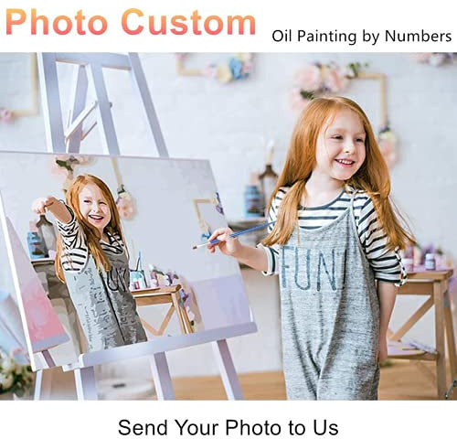 Pintura personalizada por números para adultos, kit de pintura por números para adultos, foto personalizada, haz tu propia pintura al óleo, kits de pintura por números para niños principiantes, 50 x