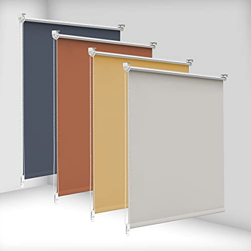 bobodeco Verdunklungsrollo ohne Bohren & mit Bohren, Verdunkelungsrollo Klemmfix, Creme B85x H200cm (Stoffbreite 85cm), Thermorollo Sichtschutz und Sonnenchutz, Rollos für Fenster & Tür