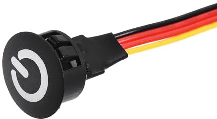 sourcing map DC 12V Touch Dimmer Switch 16mm Diameter Snap-in Mount Black for LED Lights Strip Lights