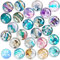 SOSMAR 24 Notice Board Magnets Planning Magnets, 30mm Glass Fridge Magnets Magnetic Whiteboard Magnets for Photo, Map, Kid's Drawing, Arts Crafts, Office Organizing (Marble)