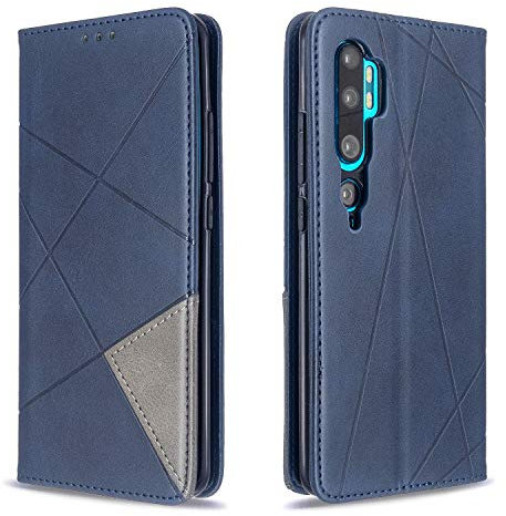 Posanter Kompatibel mit Xiaomi Mi CC9 Pro/Note 10 / Note 10 Pro Hülle, Leder Brieftasche Flip Handytasche Schutzhülle, 360 Grad TPU Stoßfest Leder Hülle mit Magnetisch, Kartenfach (Blau)