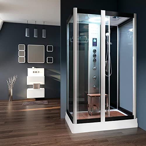 Serenity Steam Shower Cabin Black (1200 x 900 x 2200mm)
