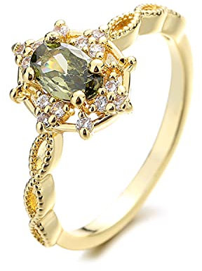 Bellitia Jewelry 925 Sterling Silber Court Style Band Ring mit Peridot, Vintage Ringe Set für Damen Mädchen Frauen Hochzeit Verlobungsringe