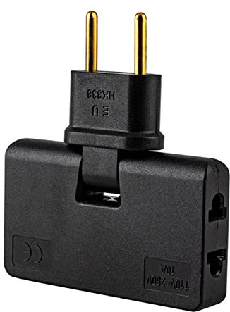 Stecker EU Konverter Drehen, Adapter Deutschland Stecker, EU Adapter,3 In 1 Drehbare Steckdosenverlängerung Verlängerungsstecker,Multi Plug Mini Slim Wireless Steckdosenadapter