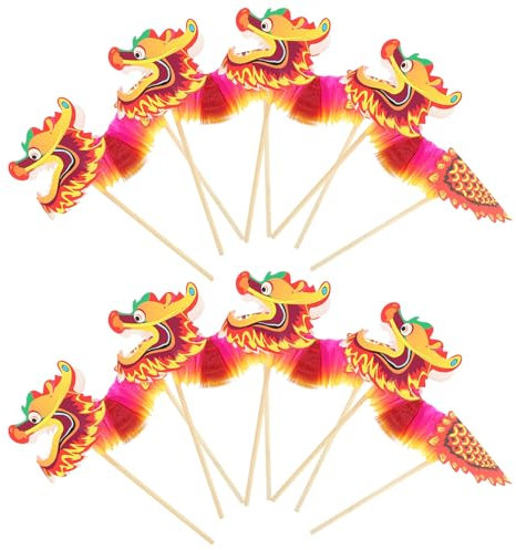 FOMIYES Kinderspielzeug 8 Stücke Chinesische Papier Drachen Dekoration Kleine 3D Papier Drachen Girlande Banner Kinder DIY Handwerk Spielzeug Für Festival Party Zubehör
