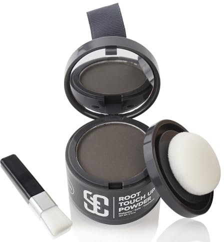 Ansatzpuder, Haar-Concealer Haarverdichtung für Frauen und Männer, Haaransatz Ausbessern & Kaschiert Sofort Haarausfall,Touch Up Haarpulver für dünnes Haar für Frauen (Grau, 4g)