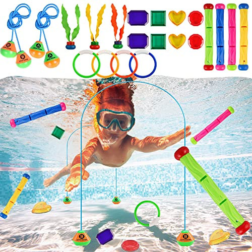 ZDQC 21 Stück Tauchen Spielzeug Unterwasser,Tauchspielzeug Set für Kinder,Tauchringe für Kinder Set,Tauchspielzeug für Kinder Pool,Unterwasser Tauchringe,Schwimmbad Spielzeug,Pool Spielzeug