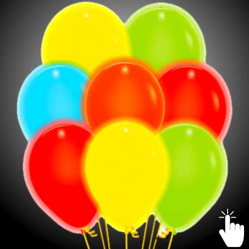 20 Led Helium Ballons Leuchtende Luftballons mit Licht Bunt Geeignet Geburtstagsdeko Mädchen Junge Kindergeburtstag Halloween Weihnachten Deko Party Zubehör - Newest im Ballon