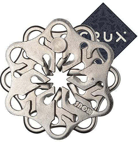 Hanayama Cast Snow Puzzle - Level 2 von 6 - ziemlich schwierig - inkl. Crux Aufkleber