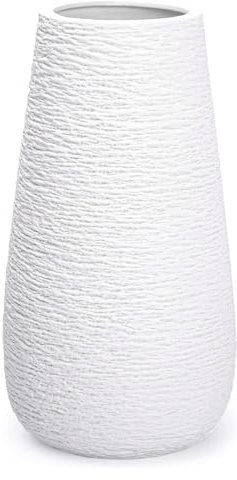 25 CM Jarrónes Blanco de Ceramica Decorativos para Flores, Florero Jarron Cilindrico Decorativo Modernos Minimalista para Pampas