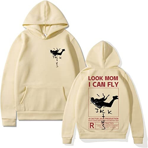 EVERLUCK Felpa con cappuccio Travis Hiphop Scott Wish You Were Here unisex Astroworld Look Mom I Can Fly Felpe per donna e uomo, 05 Fly Travis, M