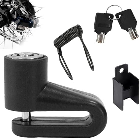 KOAHDE Pinza Antirrobo Candado,Candado de Seguridad de Freno de Disco,Cadena Antirrobo Moto Disco,Seguro de Disco para Moto,Candado Moto Disco,Universal Motos Scooters Bicicletas,Negro,1PC
