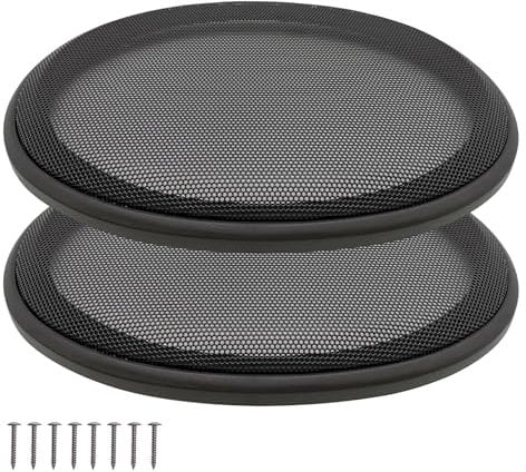 MACHSWON Car Speaker Subwoofer Guard Protector, 6 x 9 Speaker Grill Covers, ABS Plastic Frame with Metal Mesh, Black - 2Pcs