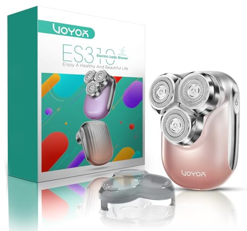 VOYOR Damenrasierer Elektrisch Epilierer Damen Rasierer Damen Intimrasierer Für Frauen Wasserdichter Gesichtsrasierer Frauen Armen Beinen Tragbar Type-C Wiederaufladbar ES310 (Gold)