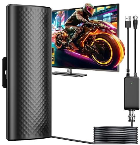 Antenne TV pour Smart TV - Portée de Plus de 980 km, Puissante pour Intérieur et Extérieur, Support 8K 4K 1080p, Réception à 360°, Chaînes Locales