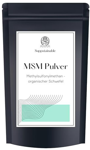 300g-Pures Methylsulfonylmethan Pulver - Reines MSM, keine Füllstoffe & Zusatzstoffe - Veganer organischer Schwefel fürGelenke und Haut - abgefüllt in DE von Suppstainable