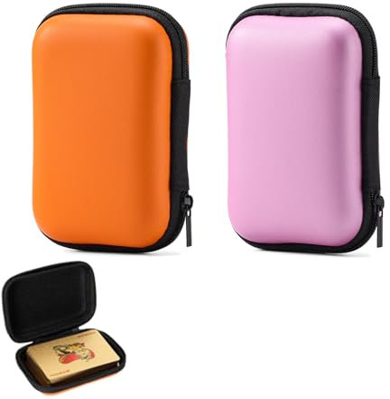 CPRNQY 2 Stück Spielkartenbox, Schützt Karten, Geschenk für Jungen oder Mädchen, für Leicht Zu Tragen Spiele Im Freien oder Camping (Rosa, Orange)