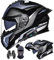 Casco de motocicleta con Bluetooth y doble visera modular para hombre y mujer, certificado ECE, con altavoz y micrófono y cancelación de ruido E,M55-56CM