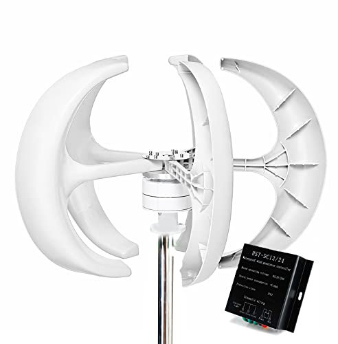AISINILALAO 48v,10000W Lanterna 5-Blade Turbina Eolica Verticale ASSE Generatore + 48V Pannello Solare Kit Suit per RV Marine Home Sistema Ibrido Solare del Vento