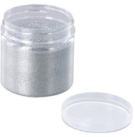 Silber Glitzerpulver, Schimmernder Glitzerpuder, Glitzer-Pulver zum Basteln, Silver Glitter Fine, 0.2mm Fine Glitzerpulver, Basteln Glitzerpuder, 100 g/3,53 oz Feiner Silberglitzer für Face Eye Nail