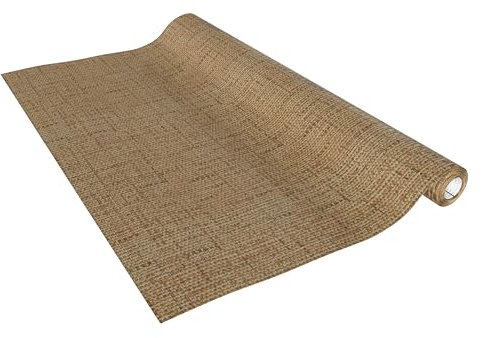 Vénilia Klebefolie Deco Standard, Jute, 45 cm x 2 m, selbstklebende Möbelfolie, Dekofolie, Küchenfolie, Tapete, PVC ohne Phthalate, Made in EU