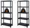 Crystals 2 X 5 Tier Plastic Shelving Unit | Durable Black Storage Shelves | Heavy Duty Plastic Racking Shelving | Multipurpose Plastic Shelve for Garage, Workshop, Sheds, Warehouse, and Office