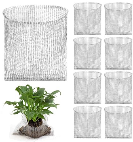 8 Stück Wurzelschutz Aus Edelstahl 45x40cm, Wurzelschutzkörbe Edelstahl, Wühlmauskorb Für Obstbäume, Pflanzkorb Wühlmausschutz, Metallnetzbeutel, Wühlmaus Drahtkorb