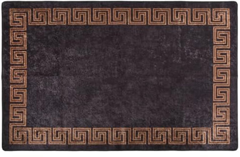 LLEZKBR Home & Garden, Dekor, Teppiche, waschbar, 160 x 230 cm, Schwarz und Gold, rutschfest