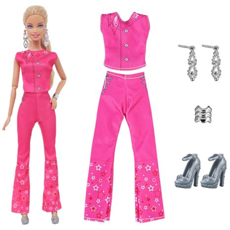 NHQZ Vestiti per bambole Barbie, tra cui top e pantaloni, abiti da festa, accessori divertenti, giocattoli per bambini dai 4 anni in su