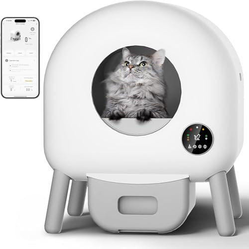 Bandeja de arena de 100 litros autolimpiable para gatos eléctrica, XXL, eliminación de olores, aplicación de gran capacidad, bandeja de arena automática para varios gatos