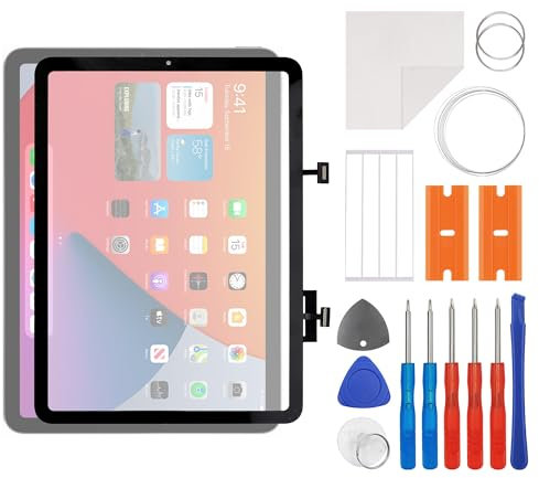 swark Vetro touch screen Digitizer di ricambio per iPad Air 4 2020 A2324 A2072 schermo touch screen con kit di strumenti di riparazione aggiornato, nessun display LCD