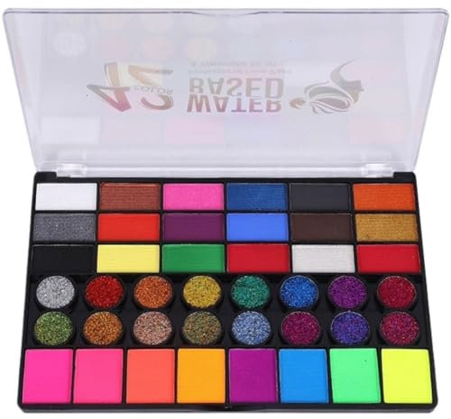 Pintura Corporal, 42 Colores Solubles En Agua, Maquillaje para Fiesta De Halloween, Pintura Corporal, Maquillaje para Teatro para Adultos.