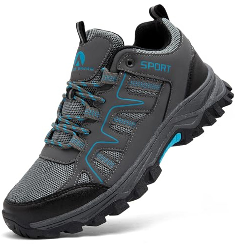 ASOCO DREAM Chaussures de Randonnée Homme Femme Antidérapant Chaussures de Trekking Respirant Chaussure de Marche,Gris,42 EU